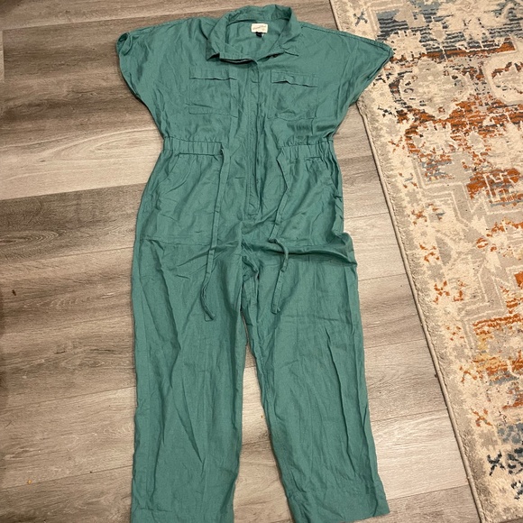 SOLD!!! Universal Thread Green Linen Jumpsuit sz16 - Picture 6 of 8